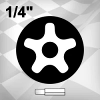 1/4" Ötágú Lyukas Torx rövid