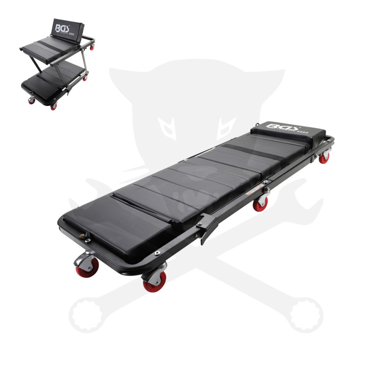 Aláfekvő fém 6 kerekű kétfunkciós 2:1 fekpad + ülő gurulós pad egyben