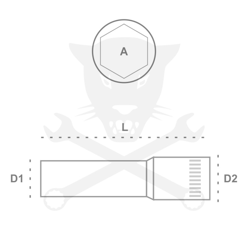 Dugókulcs - crowafej 1/4" 6 lap hosszú 4,0 mm Genius