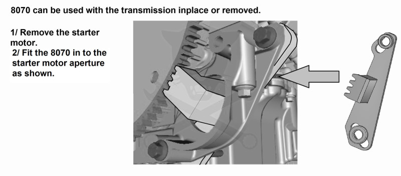 Lendkerék rögzítő, dízel motorokhoz 2.7L - 3.0L JLR - Laser