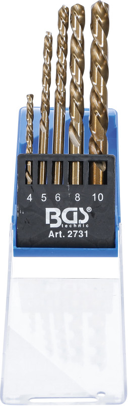 Csigafúró Klt. - BALOS - HSS Co5 Kobalt tartalom 5 db-os: 4-5-6-8-10mm