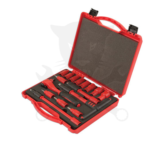 Dugókulcs készlet VDE 1000 V Szigetelt/Hibrid szerszám készlet3/8" 16 db-os