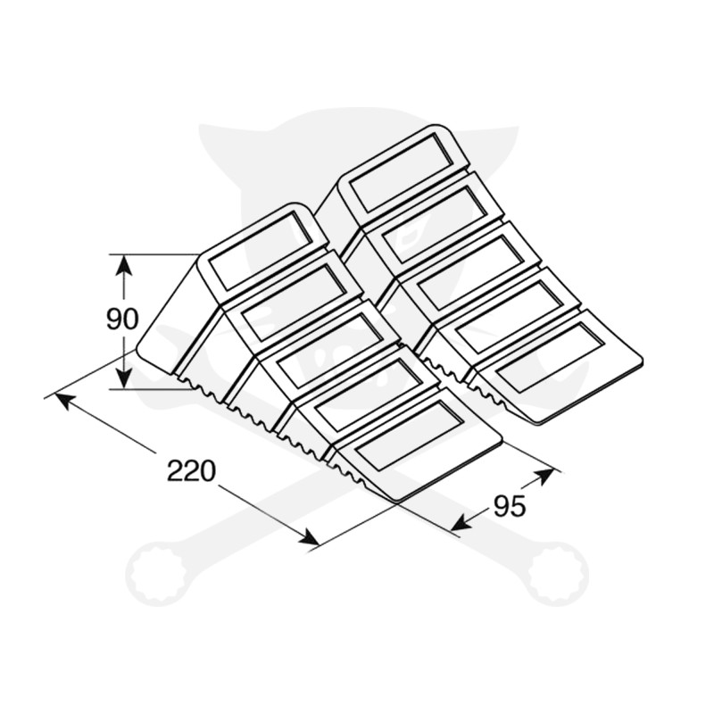 Kerék ék - támasztó ék - rögzíthető műanyag fekete 1 pár készlet