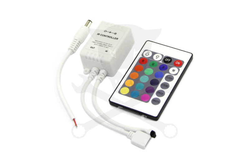 Vezérlő RGB LED szalaghoz, távirányítóval 12V - 6A ELMARK (99RGBCR1)