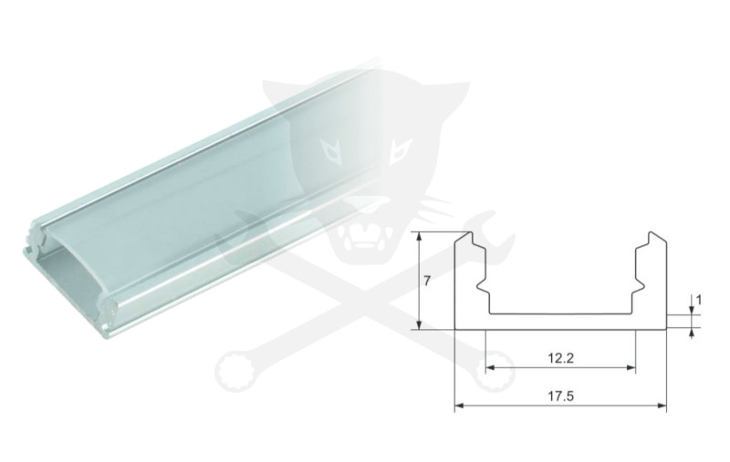 Profil, alumínium - LED szalaghoz - falon kívüli, 2 méteres ELMARK