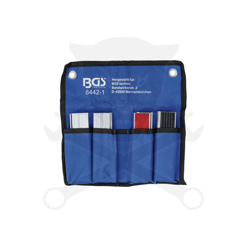 Satuhoz lágy-pofa 125 mm-es betét készlet 8 db-os - mágneses kivitel -BGS