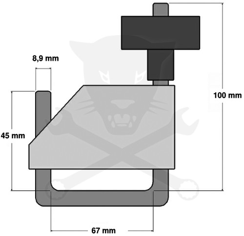 Tömlőszorító - gumicső szorító kengyel - 45 mm