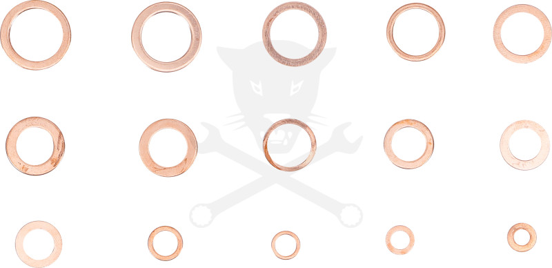 Tömítőgyűrű készlet réz 75 db-os rézalátét COLOS készlet