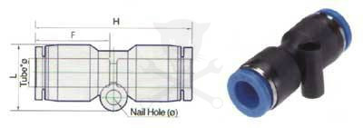 Levegős csatlakozó műanyag csőhöz, toldó elem 4 mm