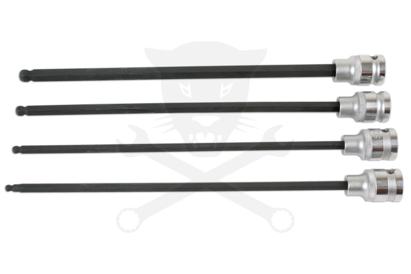 Rátűzőkulcs készlet 1/2" 4 db-os gömbvég extra hosszú 288 mm 5-6-8-10 mm