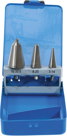 Kúpos fúró készlet 3 db-os HSS 3-*14 mm - 8-20 mm - 16-30,5 mm - BGS