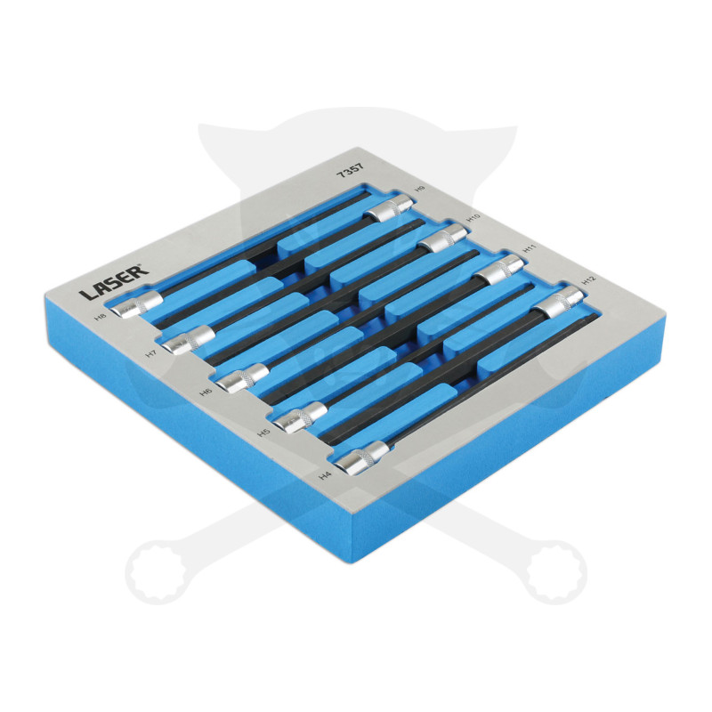 Rátűzőkulcs 9 db-os készlet 3/8" Imbusz 4-12 mm extra hosszú 200 mm