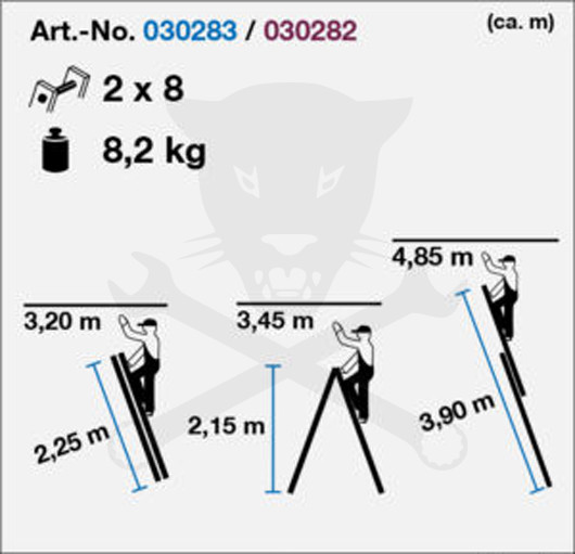 Létra ALU létrafokos sokcélú álló 2x 8 fokos - Krause CORDA