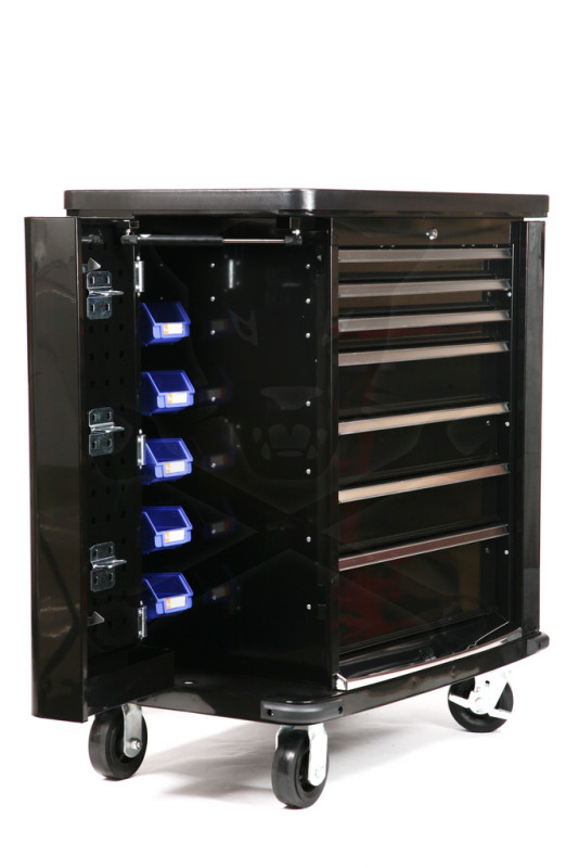 Szerszámos kocsi 7 fiókos + 2 oldalt nyitható - tálcához alkalmas