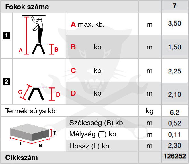 Létra ALU lépcsőfokos álló 1x 7 fokos - Krause Monto SOLIDY