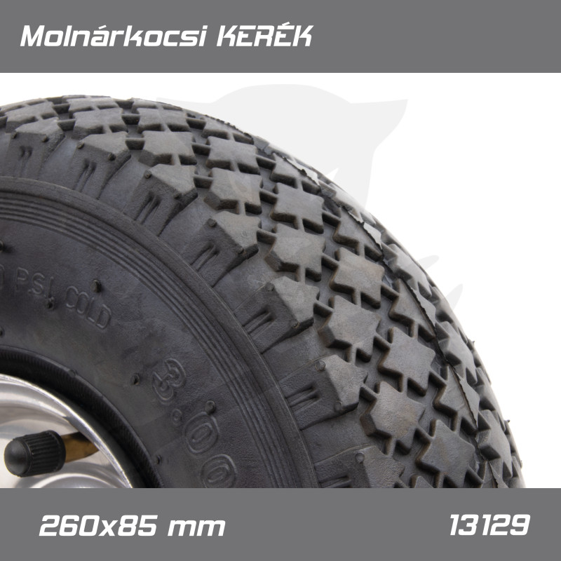 Molnárkocsi KERÉK fémfelnis tűgörgős - gumitömlős 3.00-4 / 260x85 mm