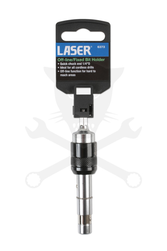 Bit tartó 1/4"-os, fúrógépbe fogható Csuklós / Fix 2:1-ben - Laser