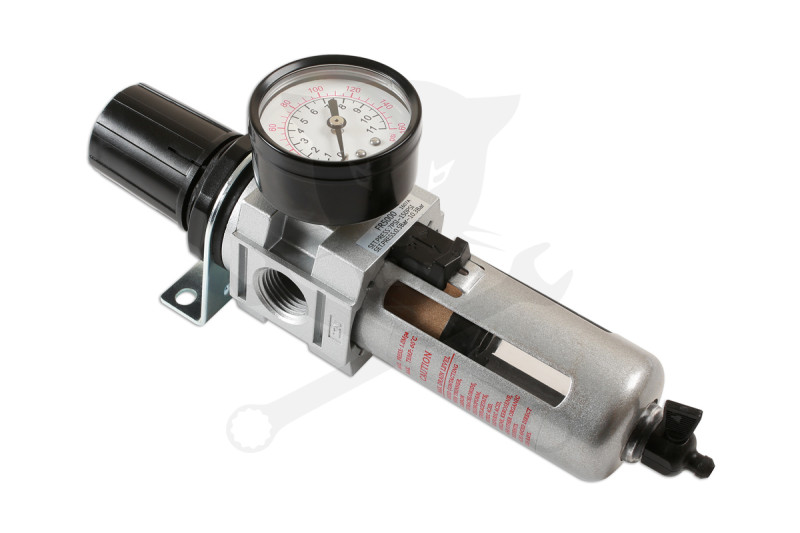 Levegőelőkészítő egység szűrő+szabályzó+óra - 1/2" BSP- 15 Bar