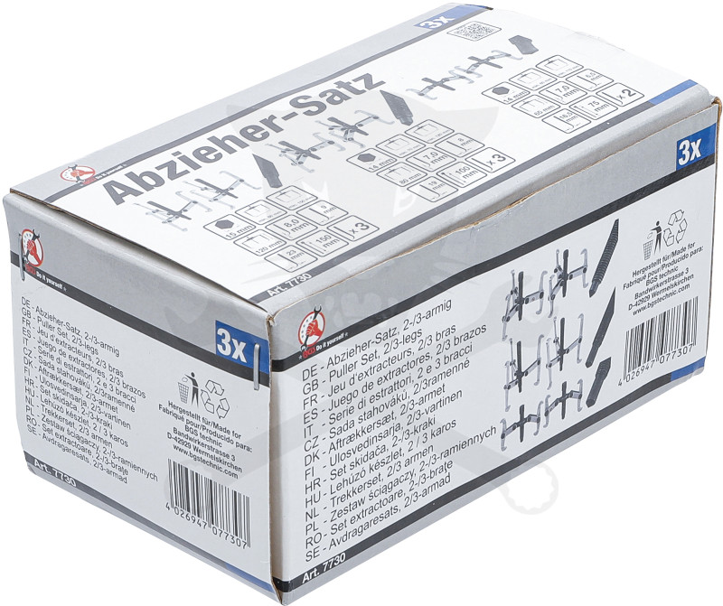 Csapágylehúzó készlet 2 és 3 körmös, 3 részes - Kraftmann