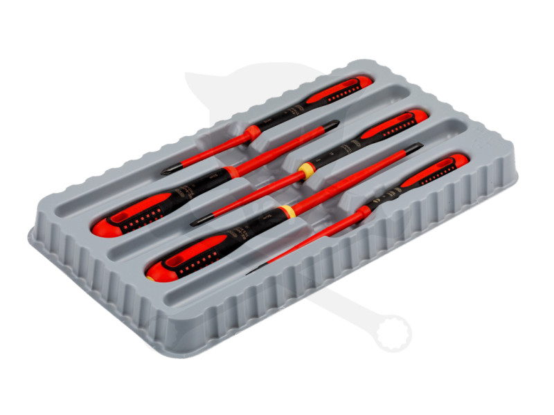 Csavarhúzó készlet 5 db-os lapos+kereszt - szigetelt - VDE 1000V