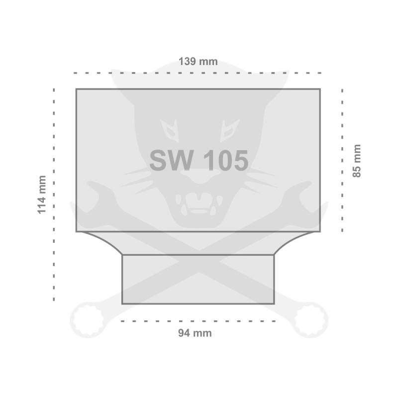 Dugókulcs - crowafej 1" 6 lap normál 105 mm Genius