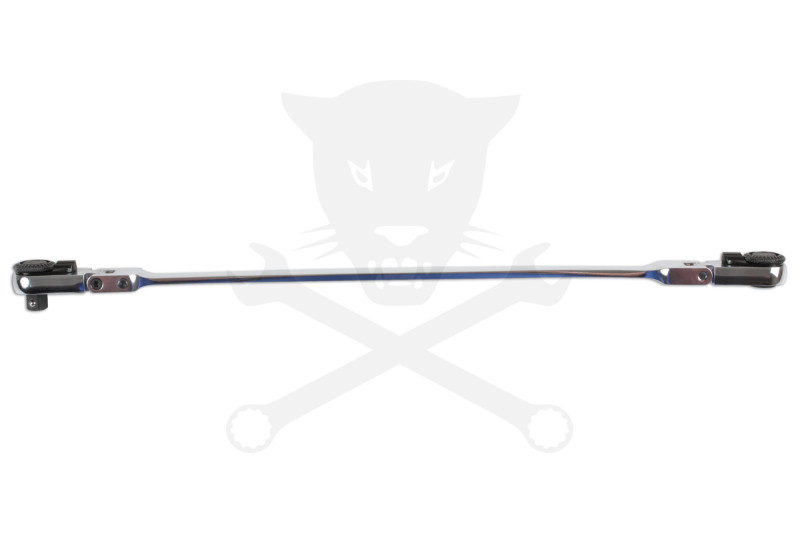 Racsnis hajtószár extra hosszú flexibilis fejjel 1/4" bit+1/4" dugófej