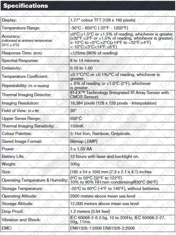 Hőkamera + infravörös hőmérő + UV szivárgásjelző 3:1-ben -Laser