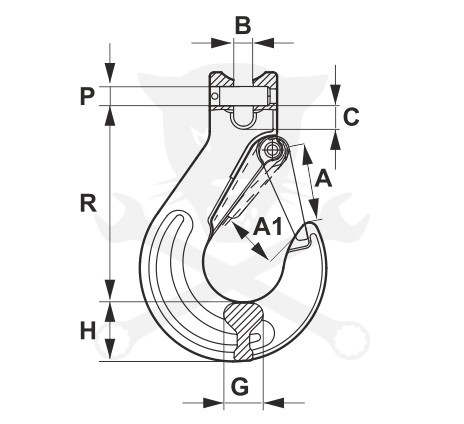 Lánchorog villás 10 mm-es SL12