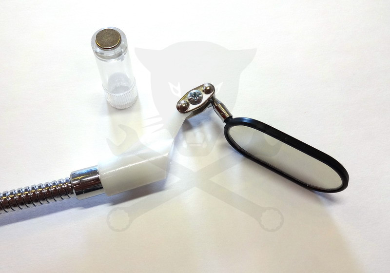 Tükör 25x50 mm Flexibilis, beépített világítással, mágneses véggel