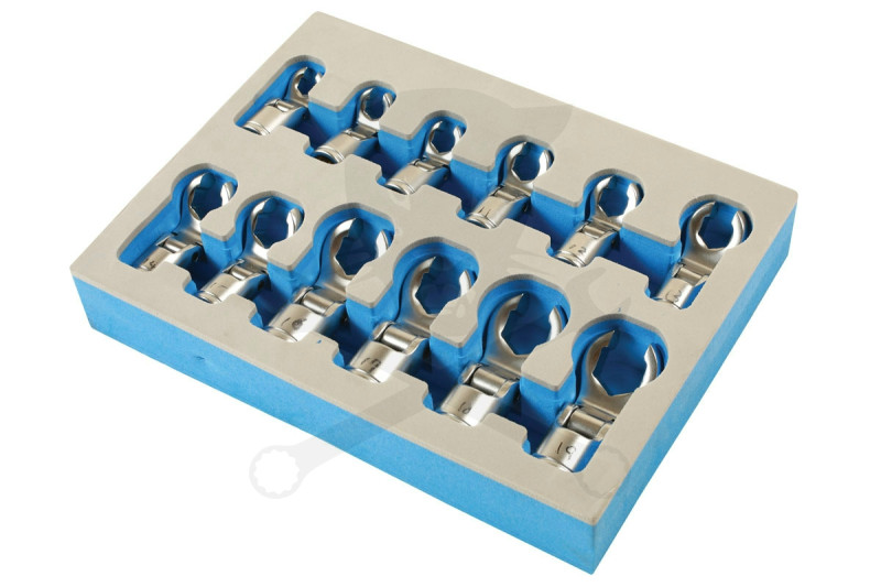 Nyomatékkulcs villás/csuklós 12 db adap.klt.3/8"Crowfoot 8-19 mm