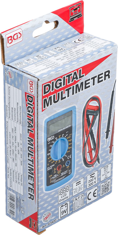 Multiméter, digitális 250V AC-DC , 200µA-10A DC árammérés - BGS