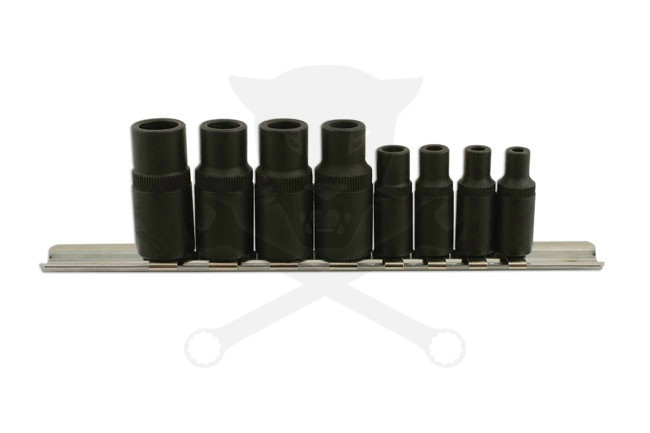 Adapter készlet menetfúrókhoz 8 db-os 4 lapú M1.5-M14 -mágneses- Laser