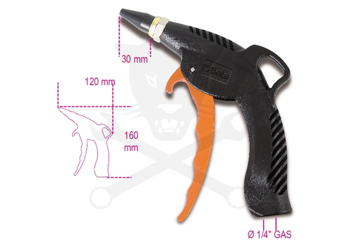 Lefújó pisztoly - cserélhető gumifúvókával - Beta