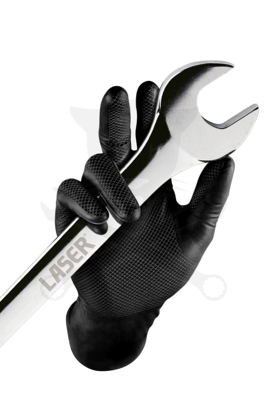 Kesztyű Grippaz 100% Nitril 8/M - dobozos 50 db-os - FEKETE