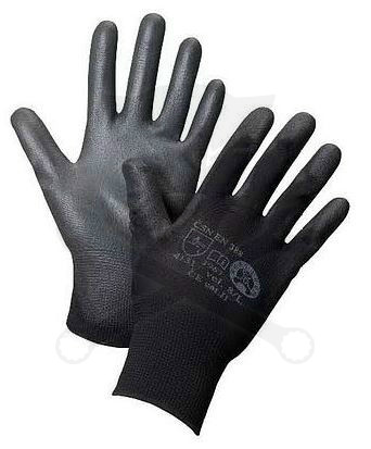 Kesztyű Buck fekete PW poliuretán tenyér 10-es XL