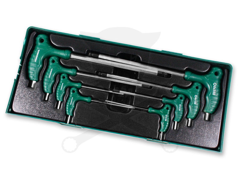 Imbuszkulcs T-fogós készlet 2-10 mm 8 db-os Tálcás készlet -Jonnesway