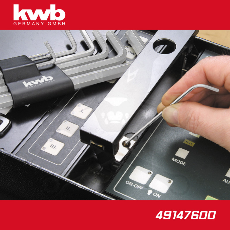 Imbuszkulcs készlet 9 db-os hosszú gömbvégű - KWB