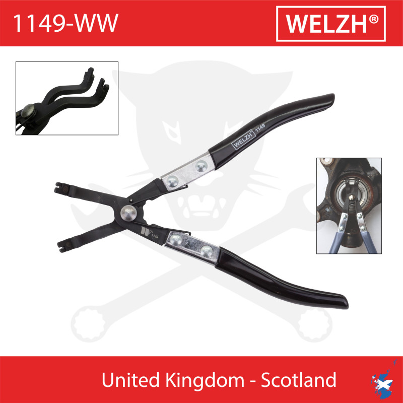 Fogó seeger spec.hajlított fejű - kerékagycsapágyakhoz - Welzh