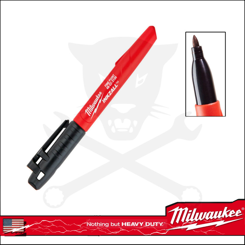 Jelölő filctoll alkoholos, hegyes 1 mm Milwaukee FEKETE