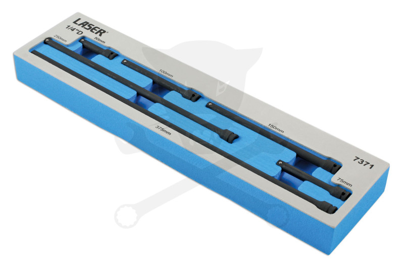 Toldószár készlet, gépi 1/4" 6 db-os 50-75-100-150-250-375mm - Tálcás (LAS-7371