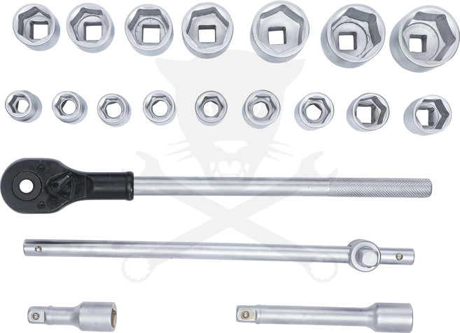 Dugókulcs készlet 3/4" 6 lap 19-50 mm 20 db-os - BGS Do It Yourself