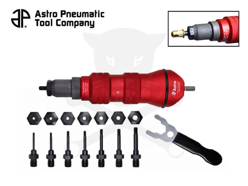 Szegecsanyahúzó adapter fúrógéphez-behajtóhoz. - 10 db-os készlet - Astro