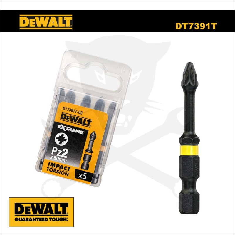 Bithegy, gépi, torziós PZ2 x 50 mm - 5 részes - DeWalt Extreme