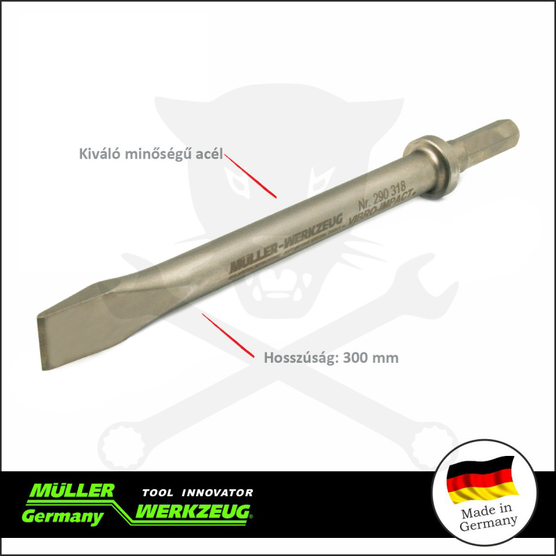 Vibro kalapács XL-hez 1 db Lapos Vésőszár L300 mm - MÜLLER