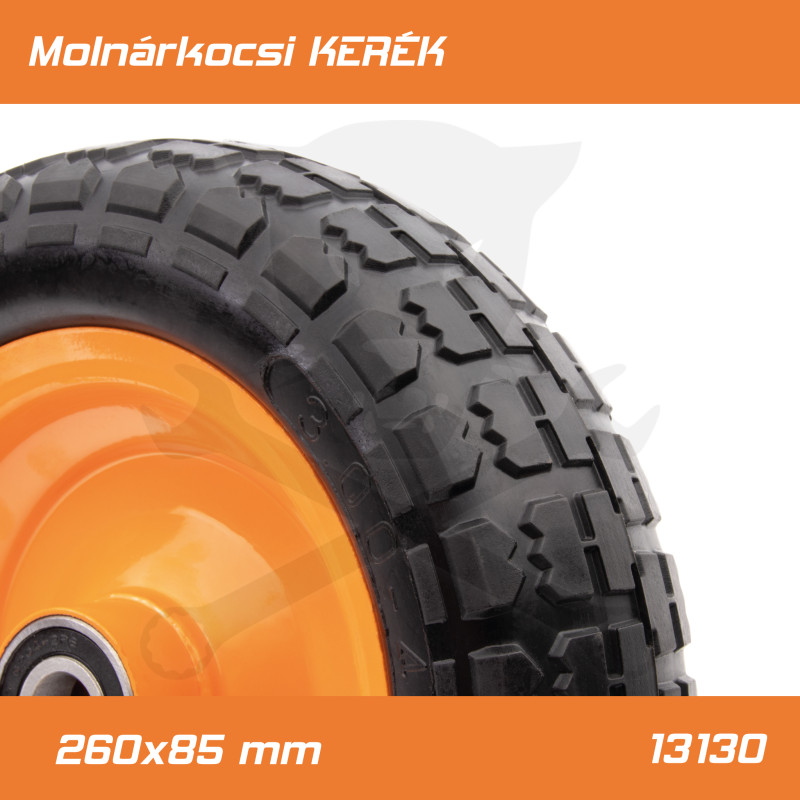Molnárkocsi KERÉK fémfelnis csapágyas - TÖMÖRgumis 3.00-4 / 260x85mm
