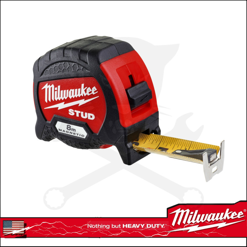 Mérőszalag 8 m x 33 mm gumírozott, széles STUD II - Milwaukee