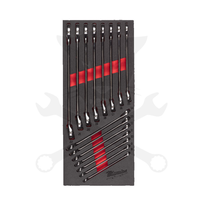 Csillag-villáskulcs készlet metrikus 15 db-os, tálcás - Milwaukee