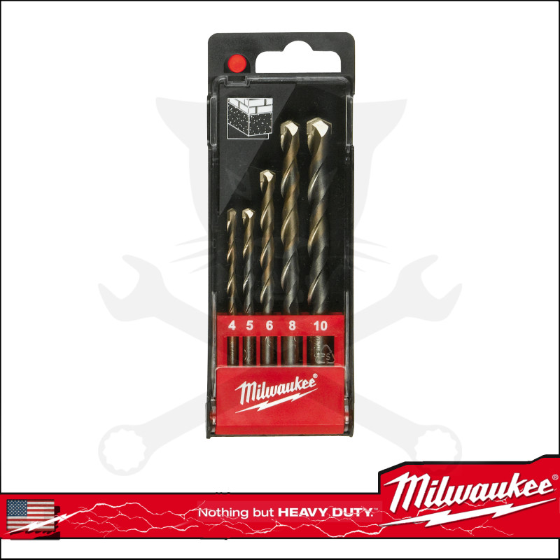 Kőzetfúró készlet 5 db-os 4-10 mm - kétélű - Milwaukee