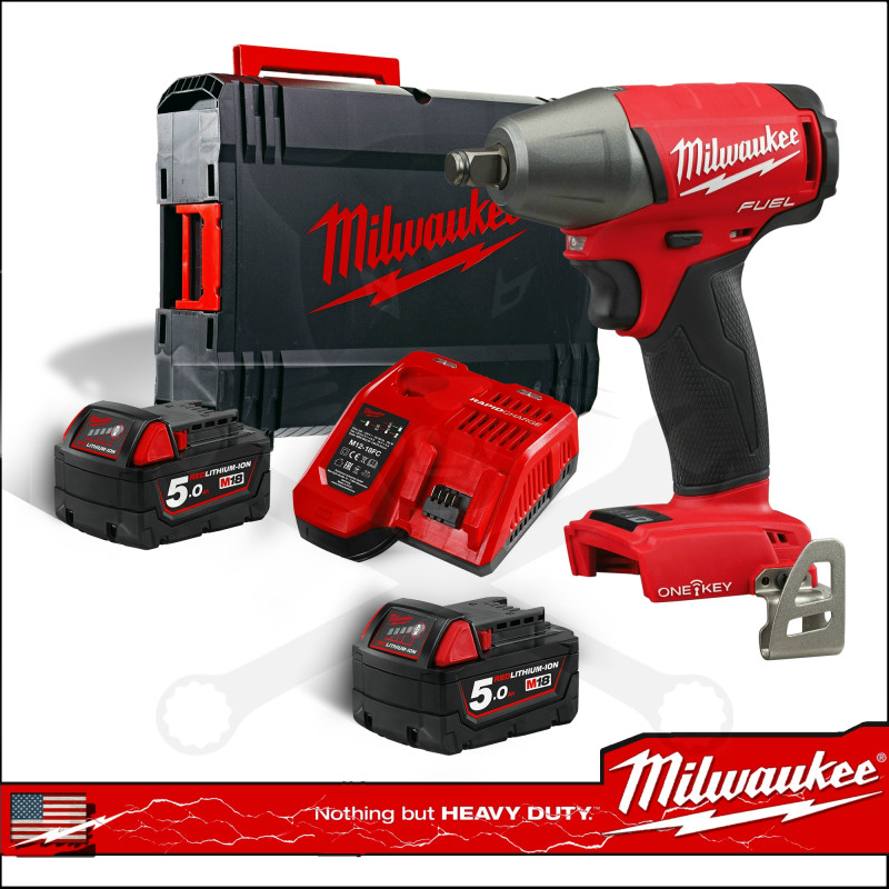 Ütvecsavarozó, akkus 18V 300 Nm 1/2" 2 db 5.0Ah - Milwaukee (M18 ONEIWF12-502X)