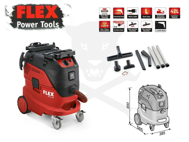 Porszívó, ipari 1400 W - 42 literes - FLEX (VCE 44 L AC)